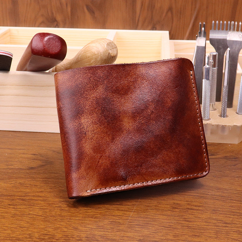 Men's Retro Hand-rub Color Distressed Big Money Men's Wallets