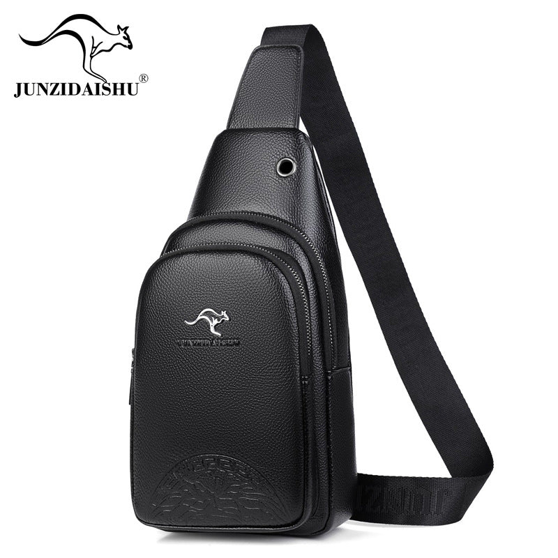 Men's Green Leather Couple Fashion Clothing Men's Chest Bags
