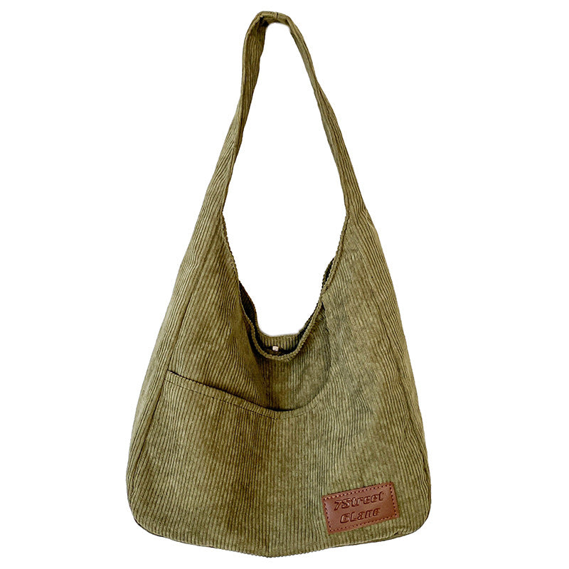 Women's Corduroy Cloth For College Large Capacity Shoulder Bags