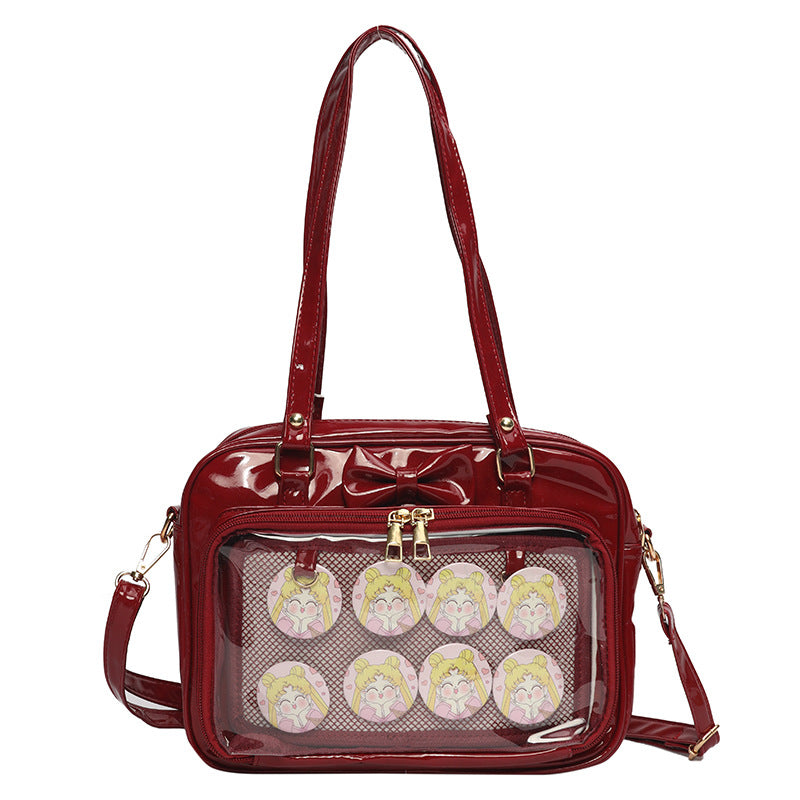 Women's Style Doll Portable Patent Leather Soft Crossbody Bags