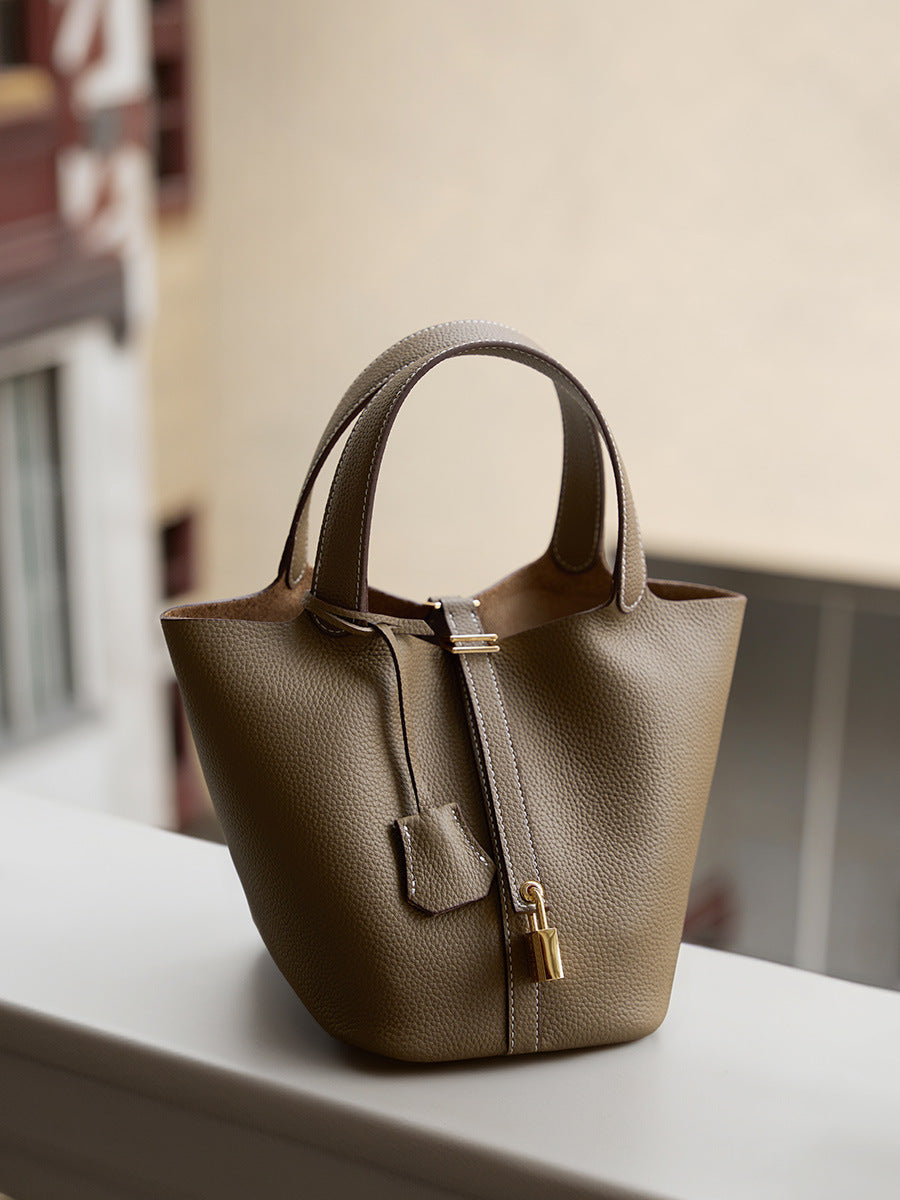 Women's Vegetable Basket Genuine Leather Mummy Bridal Wedding Handbags