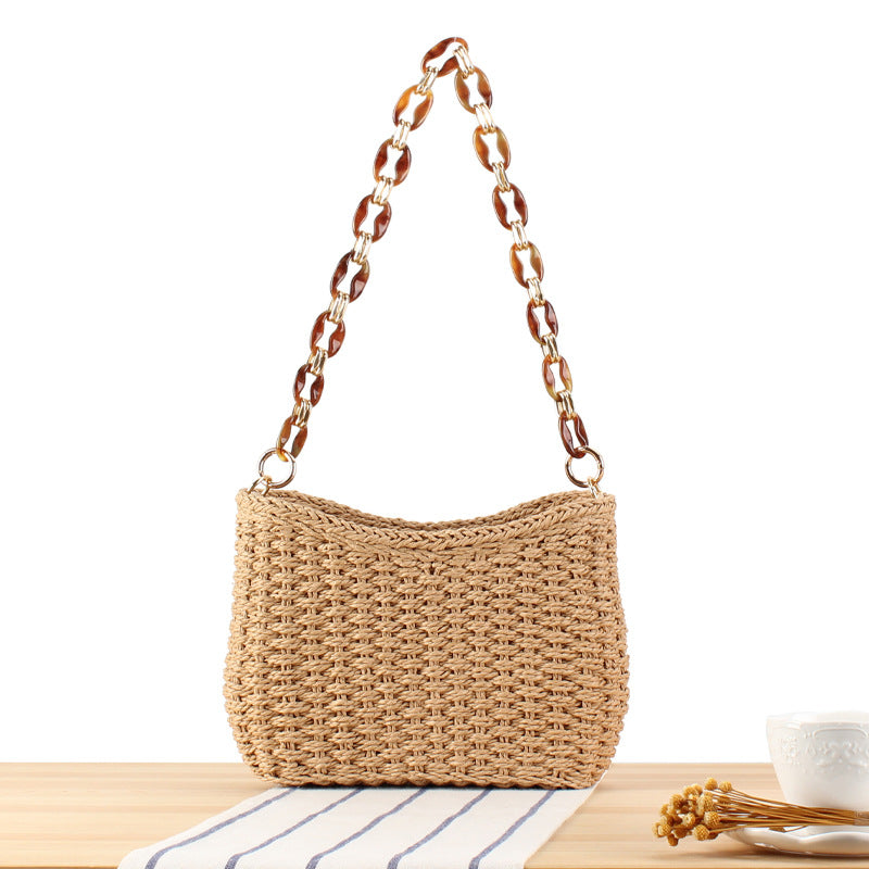 Acrylic Amber Chain Woven Minority Simple Bags