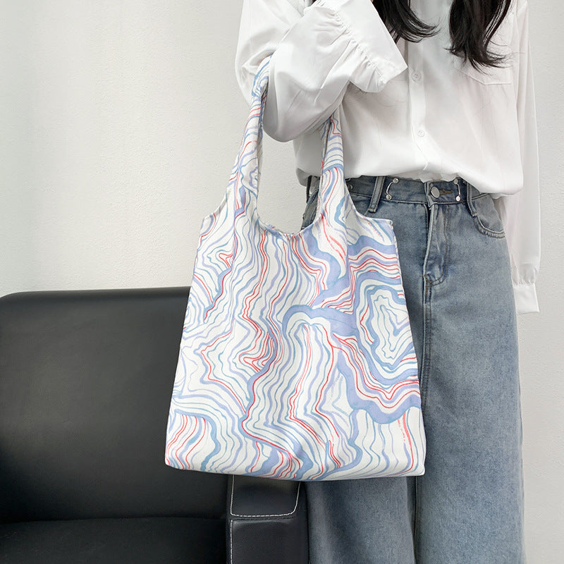 Summer Korean Style Retro Oil Painting Floral Flower Shoulder Bags