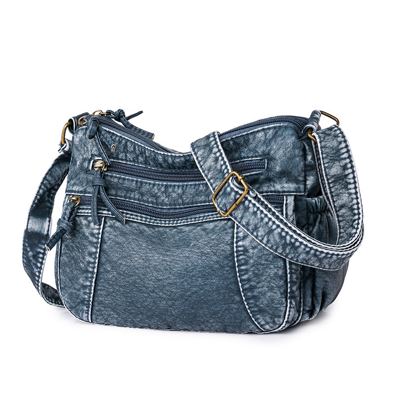 Women's Washed Retro Easy Matching Large Capacity Bags