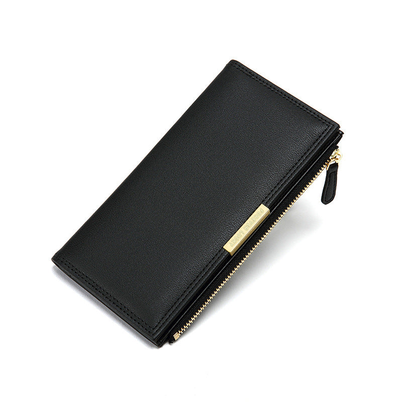 Women's Simple Clutch Long Two-fold Solid Color Ladies Wallets