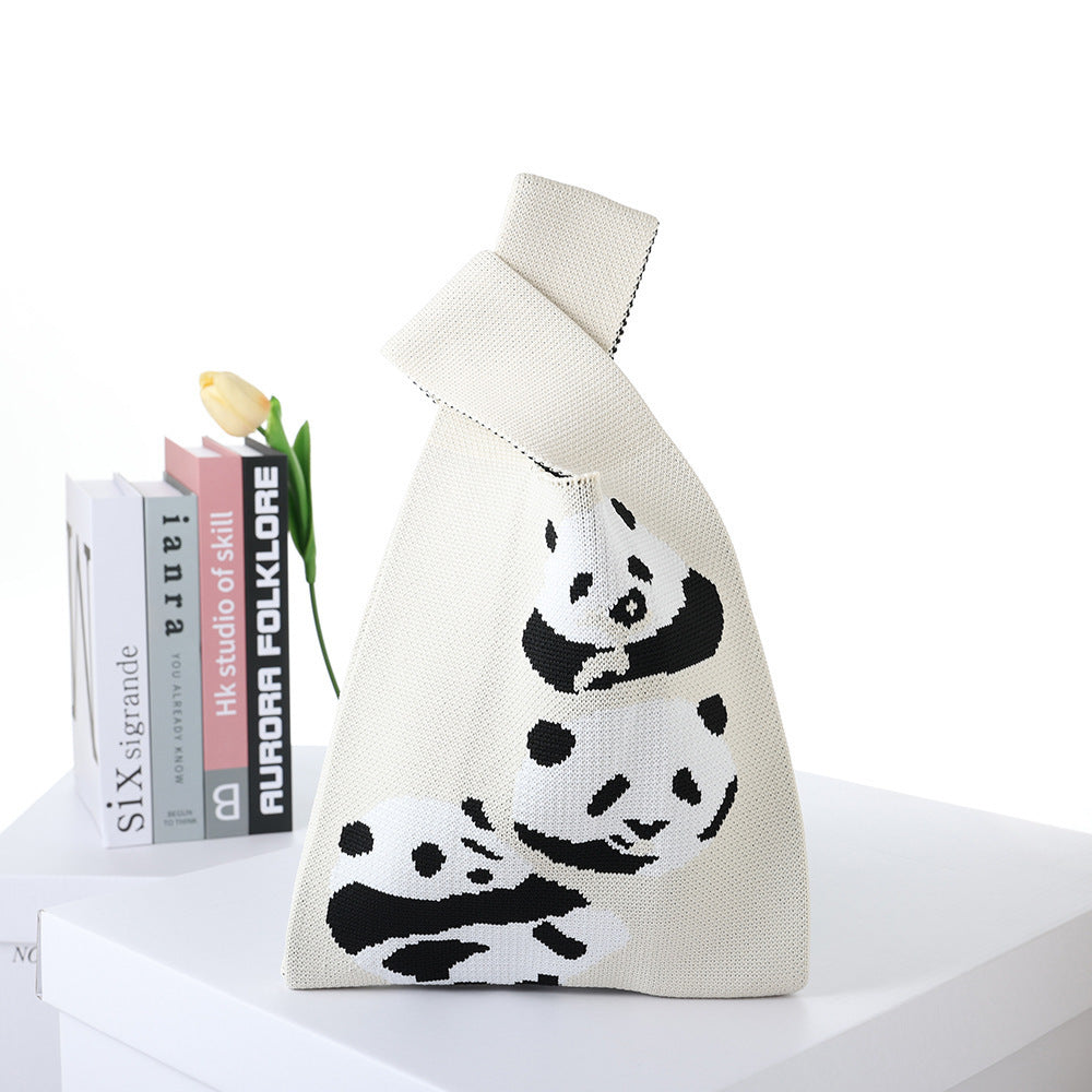 Back Panda Large Versatile Capacity Quarte Handbags