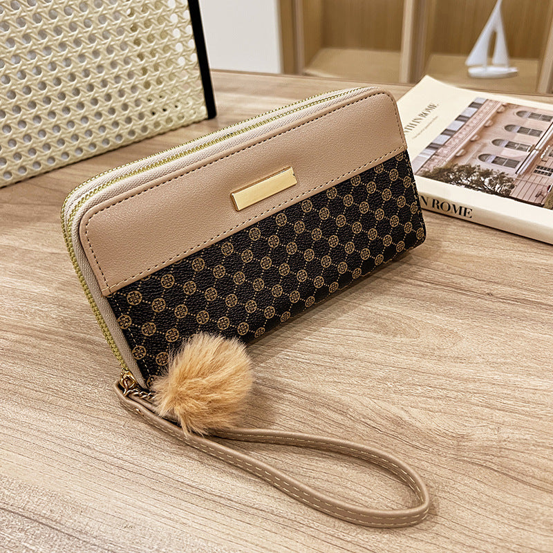 Women's Long Printed Color Korean Style Multiple Slots Change Packet Bags