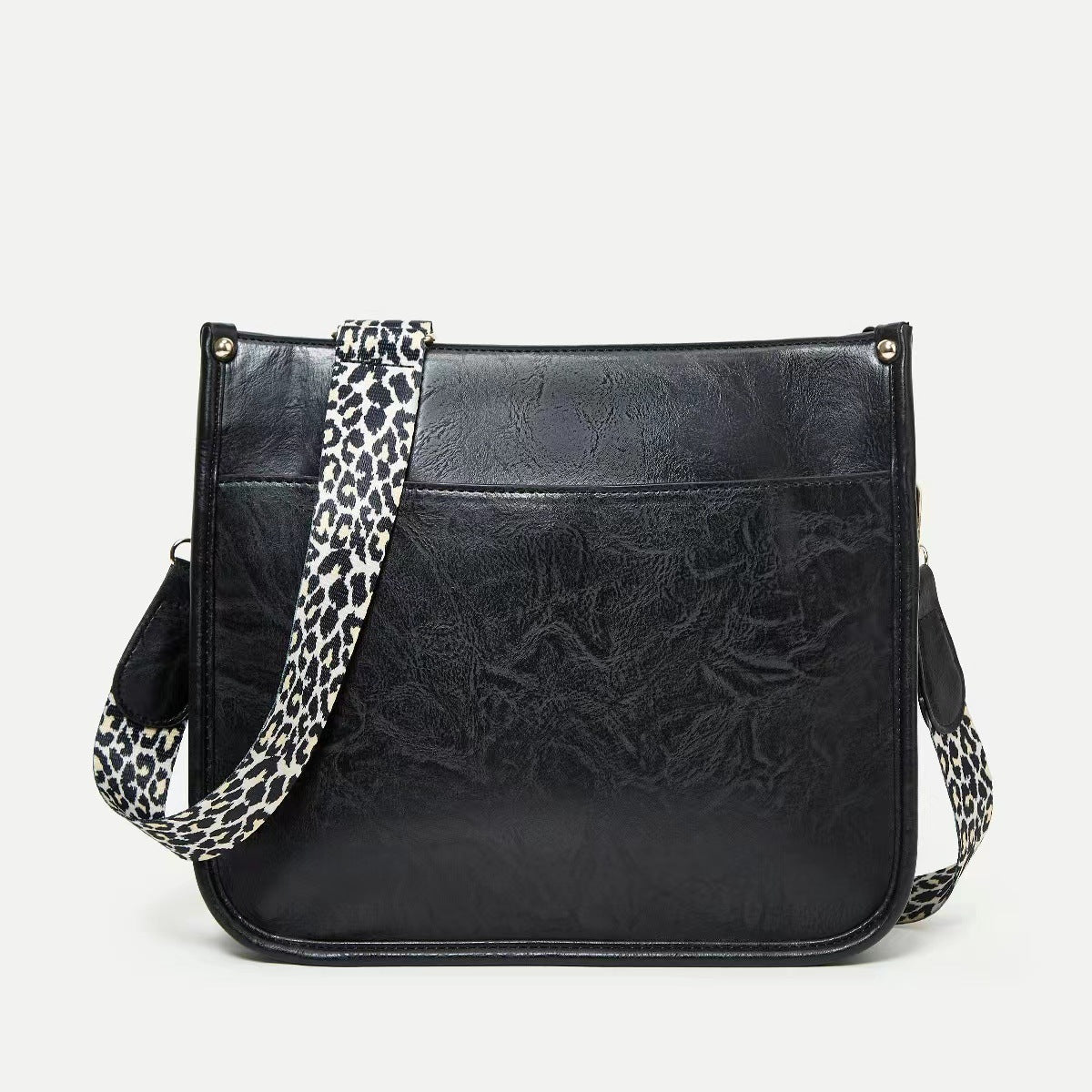 Women's Fashion Leopard Print Ribbon Large Capacity Women's Messenger Bag