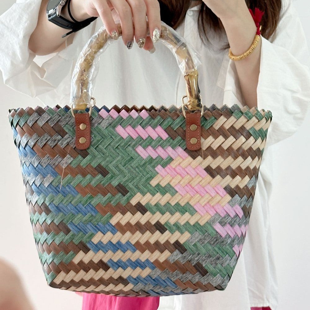 Women's Fashion Trendy Handmade Rattan Weave Retro Bags