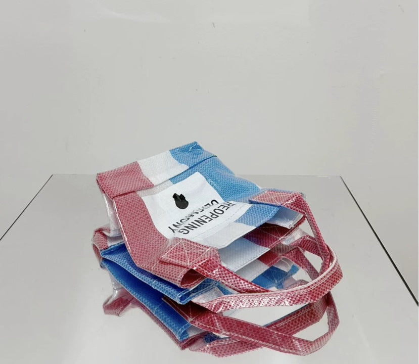 Knitted Hand Snakeskin Pocket Plastic Carrying Shoulder Bags