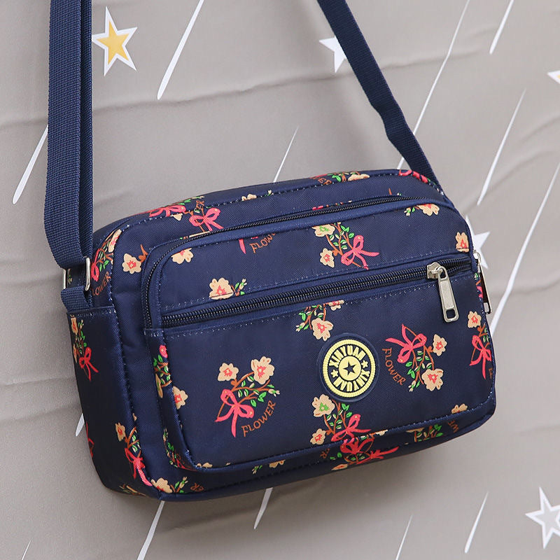 Women's Oxford Cloth Mother Flower Canvas Stall Crossbody Bags
