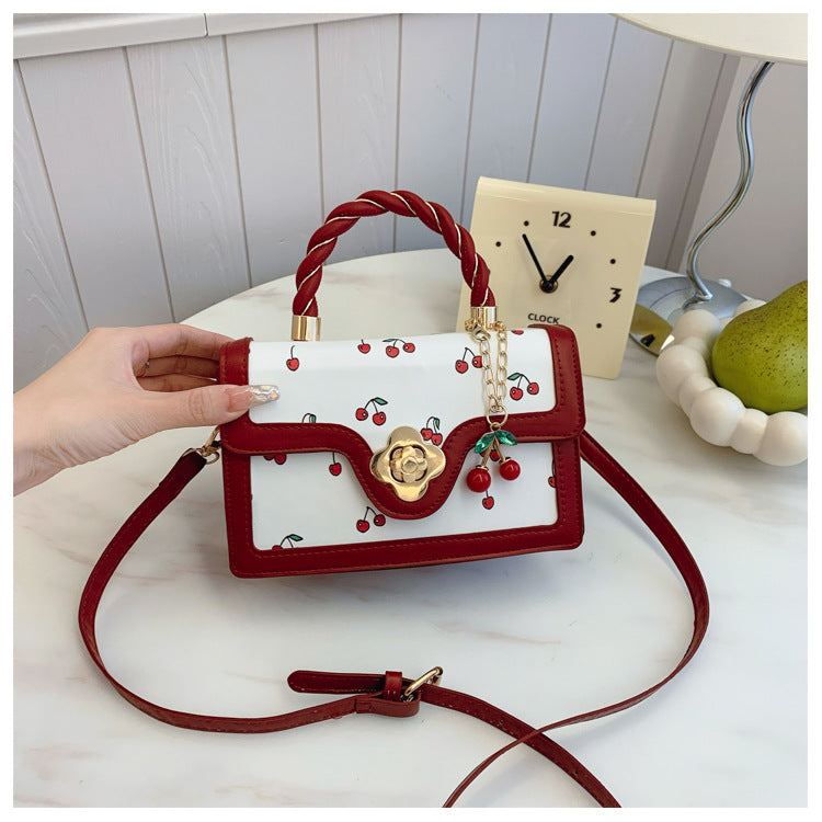 Autumn Fashion Fresh Printing Color Contrast Shoulder Bags