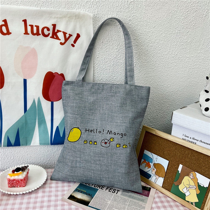 Canvas Printed Simple Fashion Packaging Book Handbags