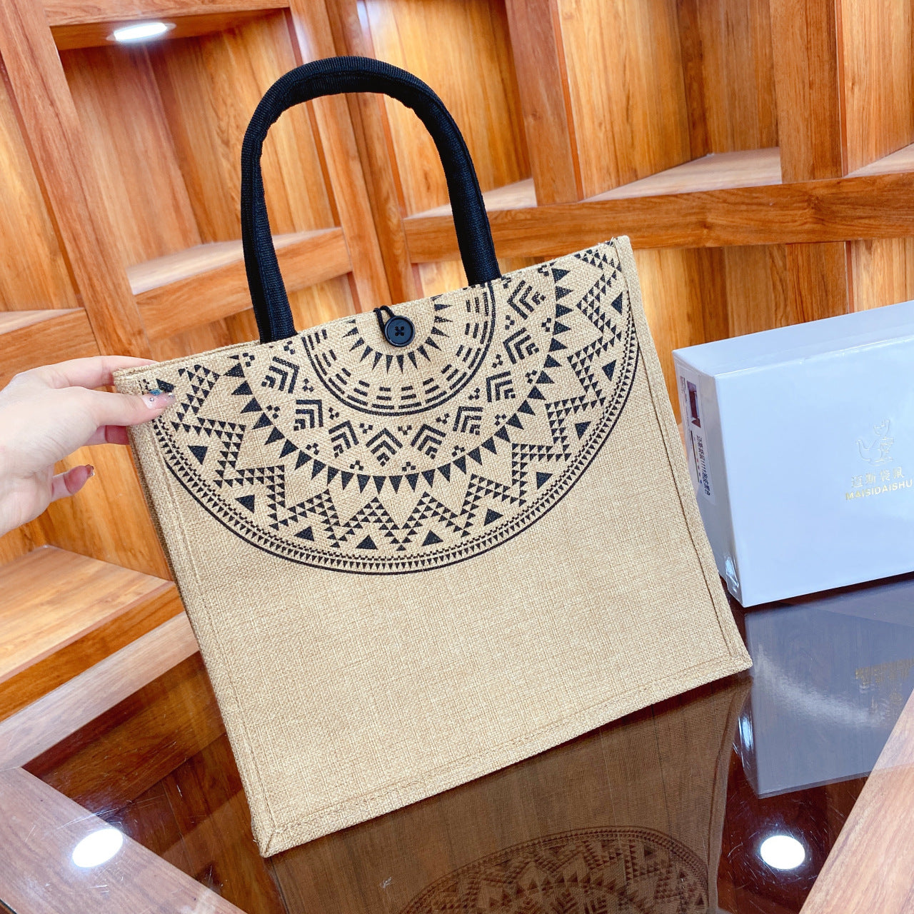 Beautiful Linen Large Capacity Advanced Mummy Handbags