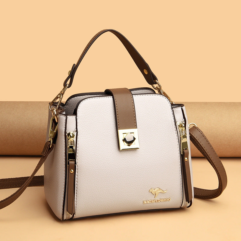 Classic Slouchy Women's Fashion Contrast Color Shoulder Bags