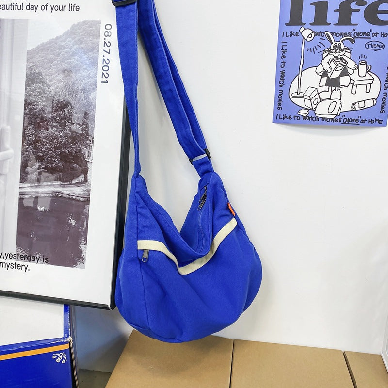 Women's & Men's Washed Canvas Fashion Trendy Large Capacity Literary Crossbody Bags