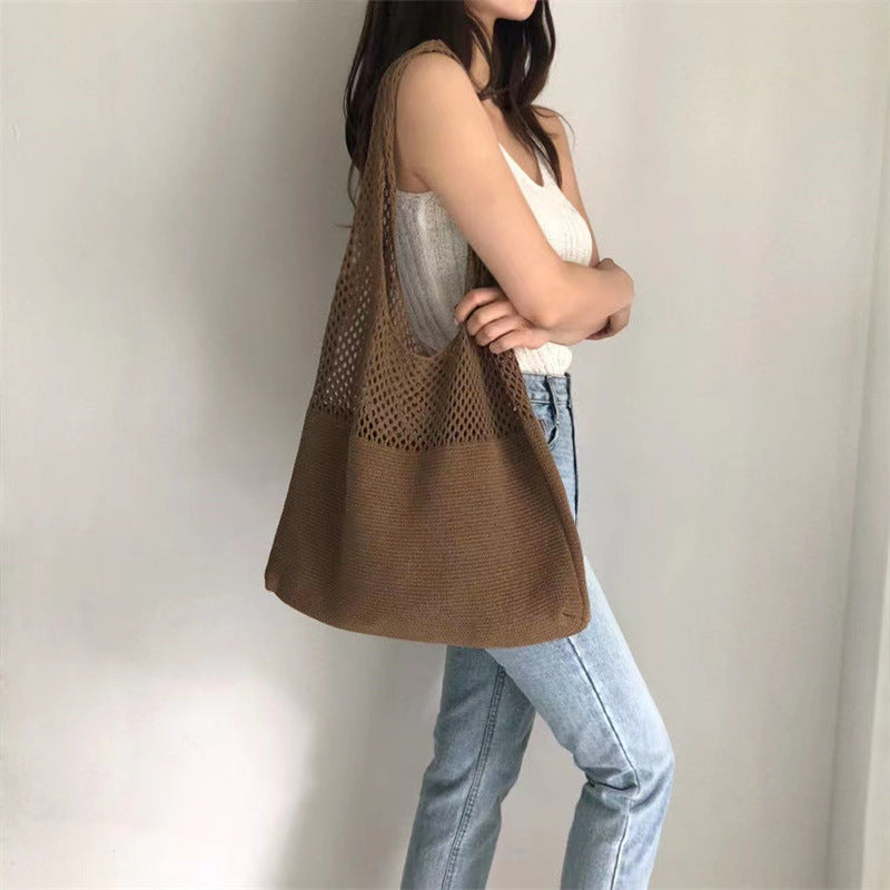 Knitted Fashion Vintage Large Capacity Totes Shoulder Bags