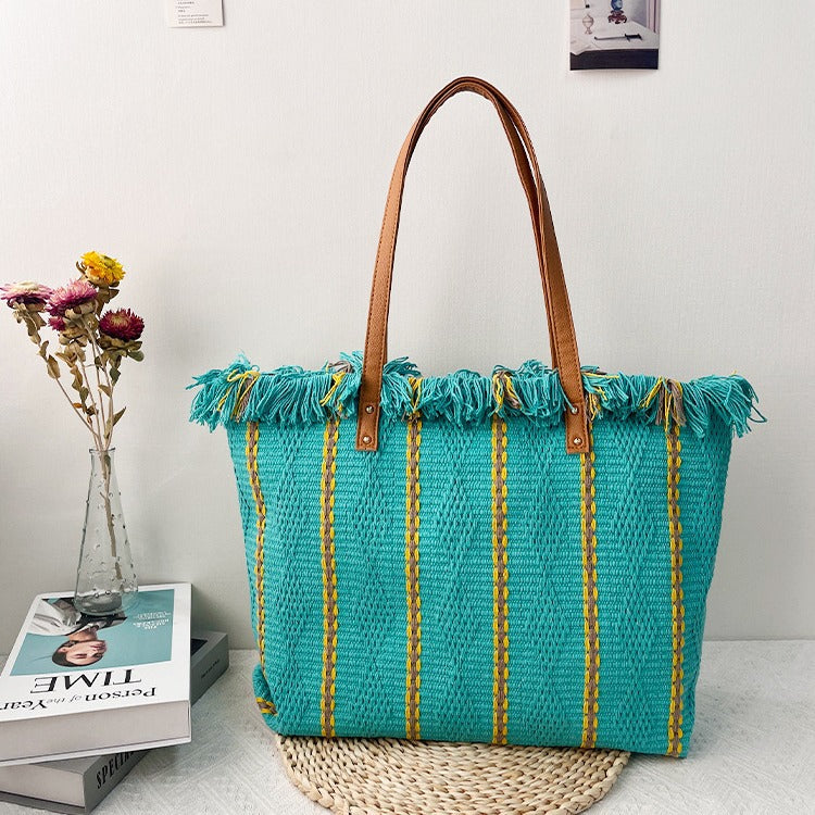 Women's Beach Big Fashion Simple Tassel Mummy Shoulder Bags