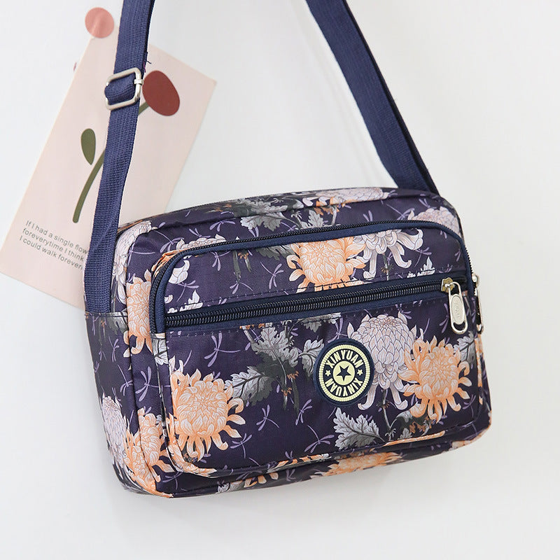 Women's Mother Oxford Cloth Stall Flower Crossbody Bags