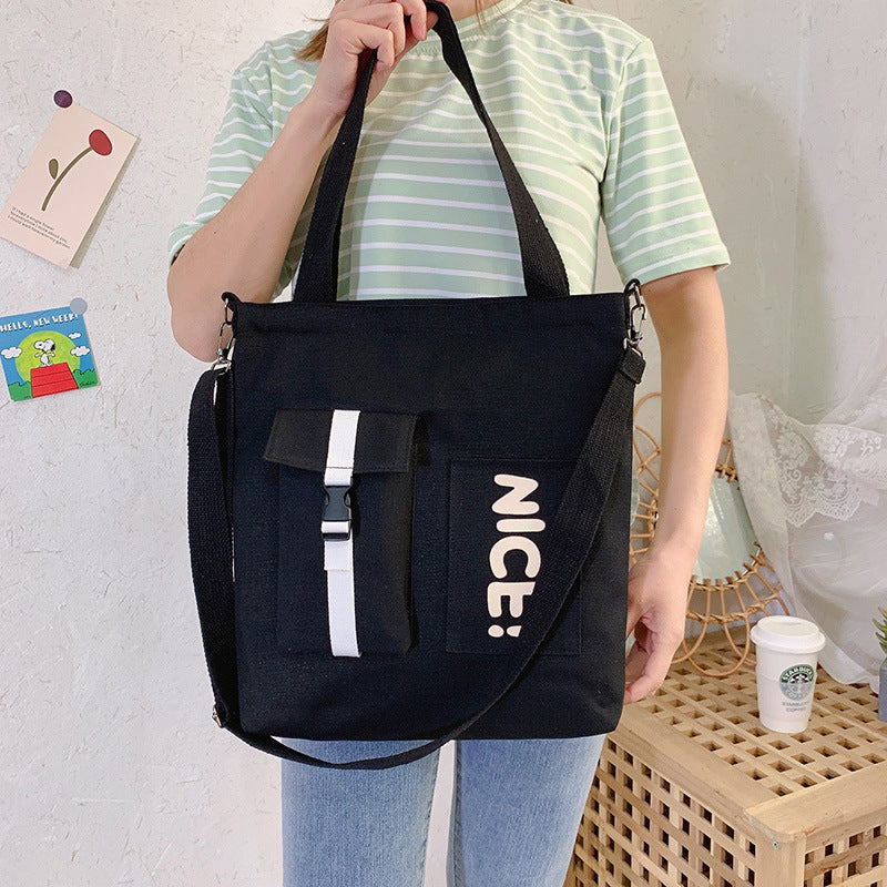 Canvas Female Class Korean Fashion Letter Shoulder Bags