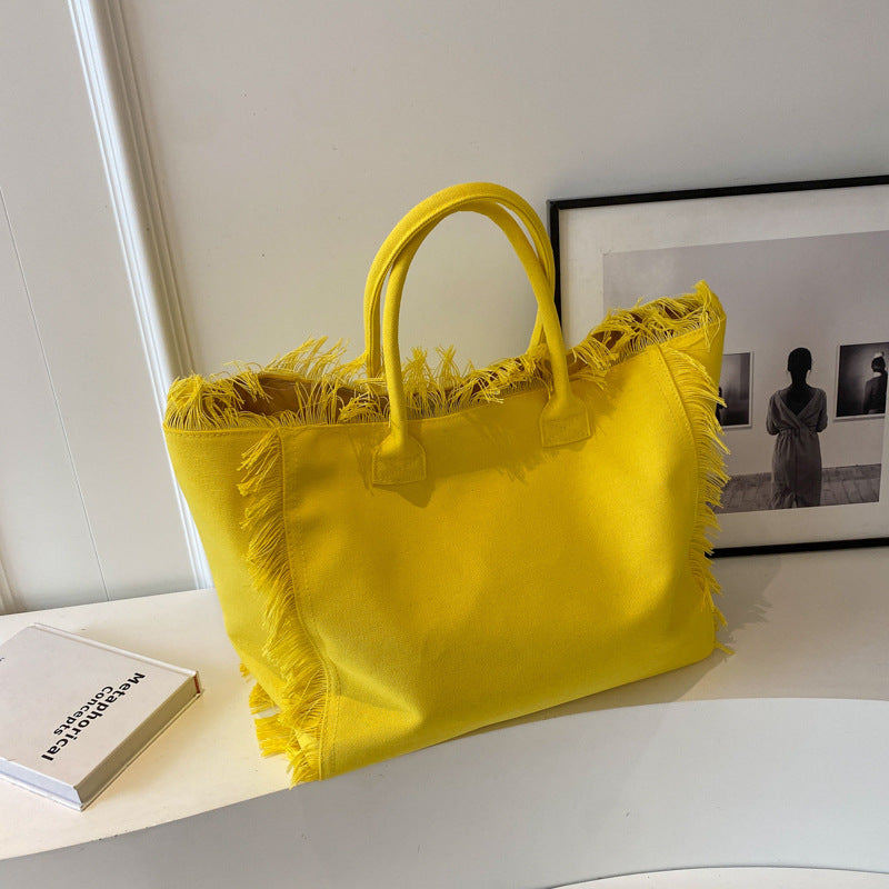 Large Capacity Design Tassel Advanced Texture Handbags