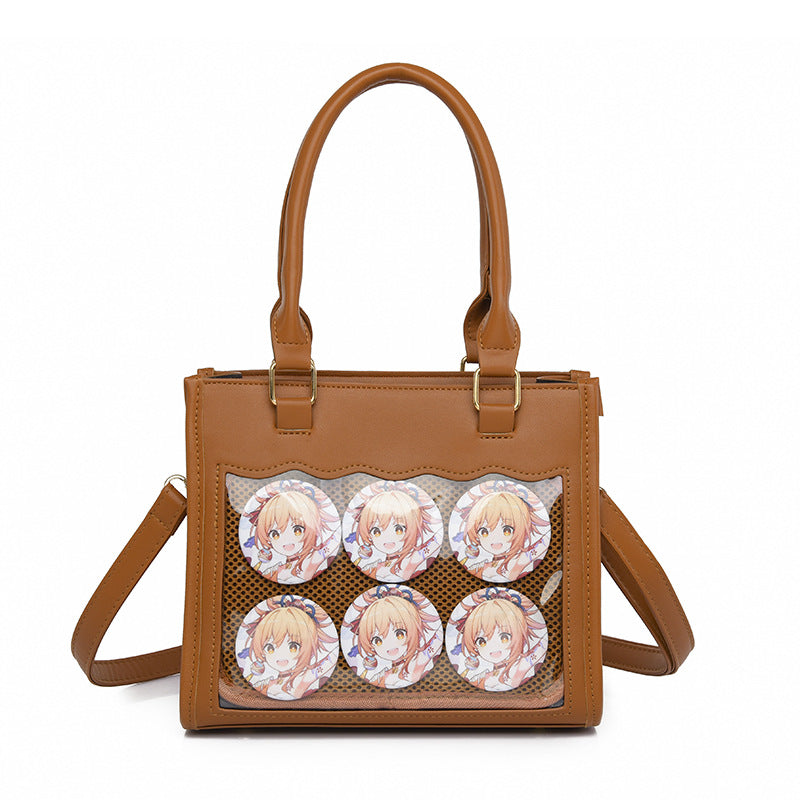 Women's Rhombus Lace Cartoon Cute Portable Two-dimensional Handbags