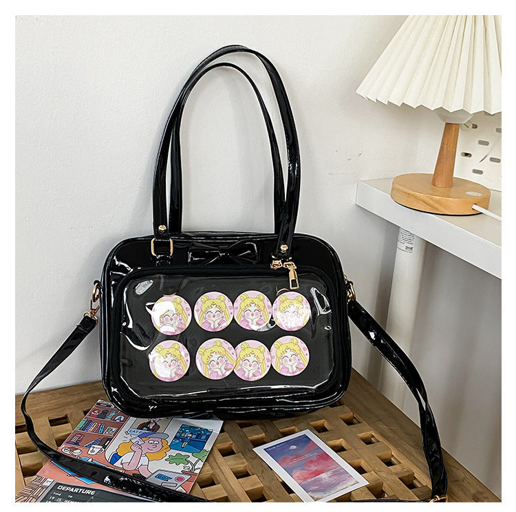 Women's Style Doll Portable Patent Leather Soft Crossbody Bags