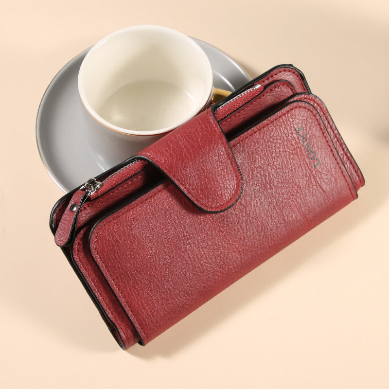 Women's Korean Big Three Fold Fashion Multiple Ladies Wallet