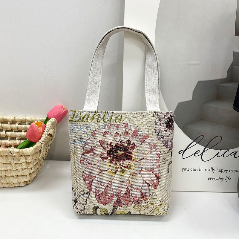 Gold Silk Double-sided Embroidered Ethnic Style Handbags
