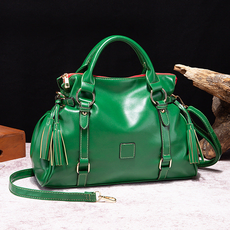 Women's Retro Work Plant Soft Hand-held Commuter Crossbody Bags