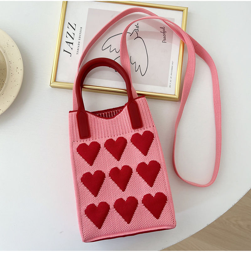 Love Knitted Large Capacity Totes Woolen Handbags