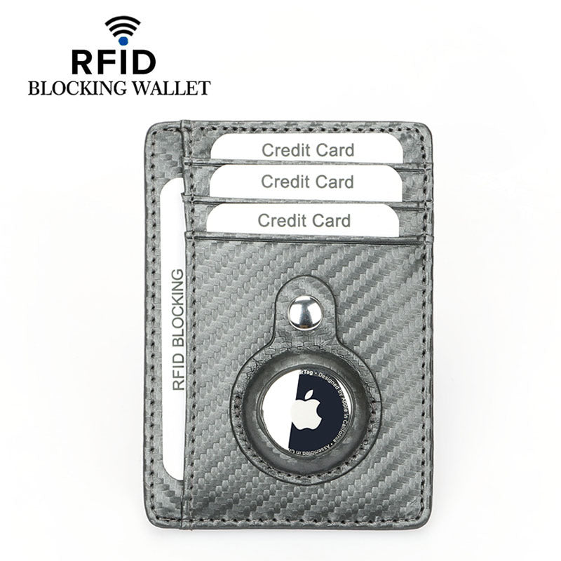 Women's Tracker Male Cowhide Carbon Fiber Pattern Card Holder