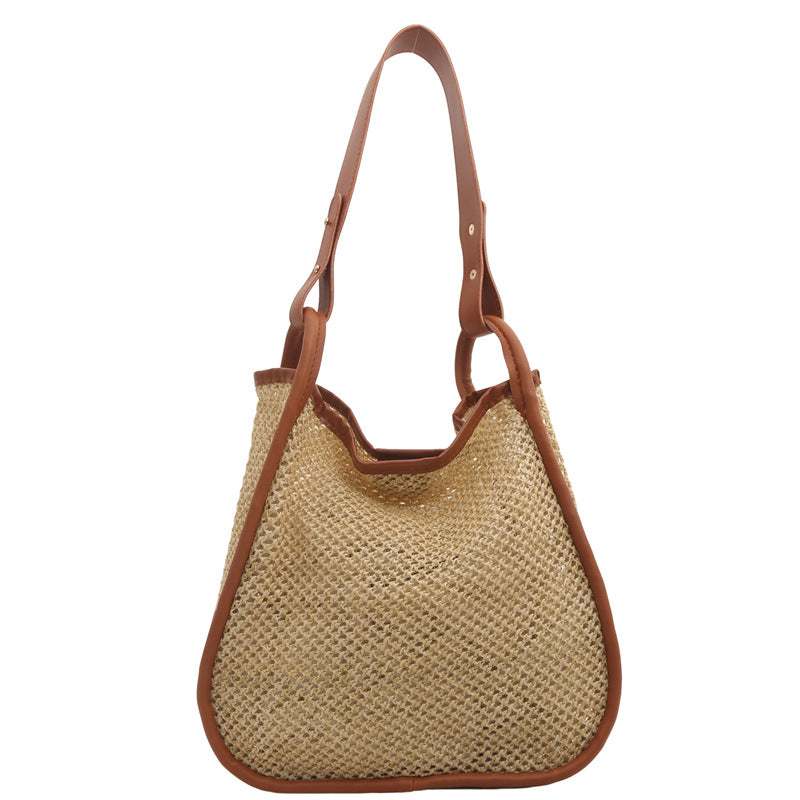 Women's Straw Vacation Woven French Portable Beach Shoulder Bags