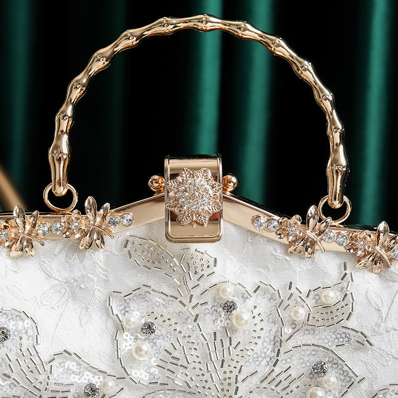 Embroidered Bamboo Ancient Style Cheongsam Banquet Clutch Lock