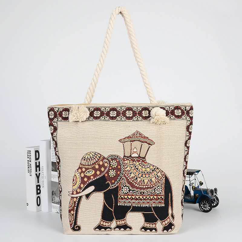 Ethnic Embroidery Double-sided Scenic Spot Thick Shoulder Bags