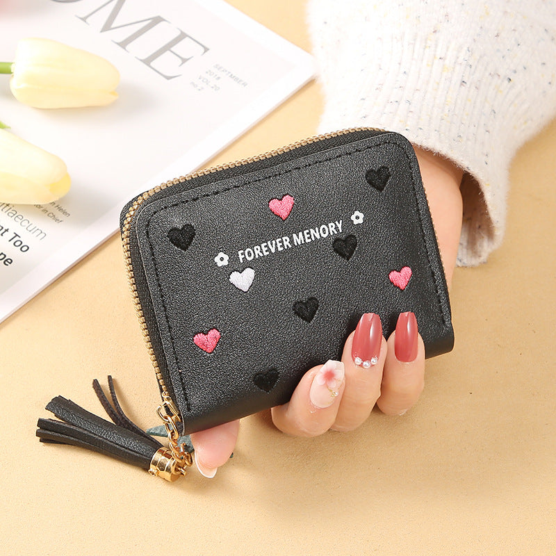 Women's Short Cover Type Off Folding Ladies Wallets