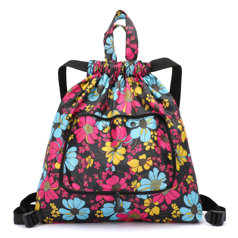 Women's Drawstring Simple Waterproof Folding Buggy Backpacks