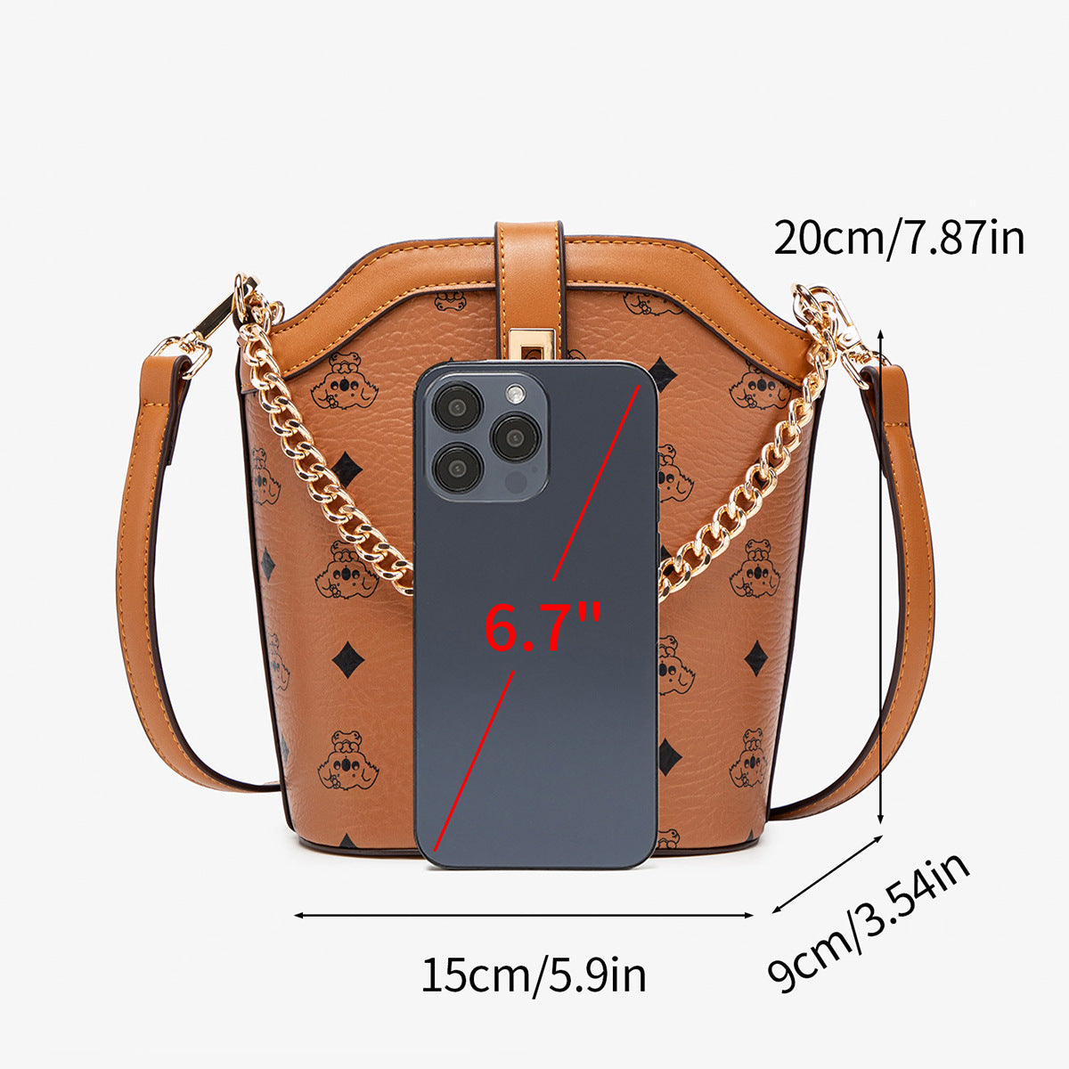 Women's Spring High-grade Retro Printed Chain Portable Women's Messenger Bag