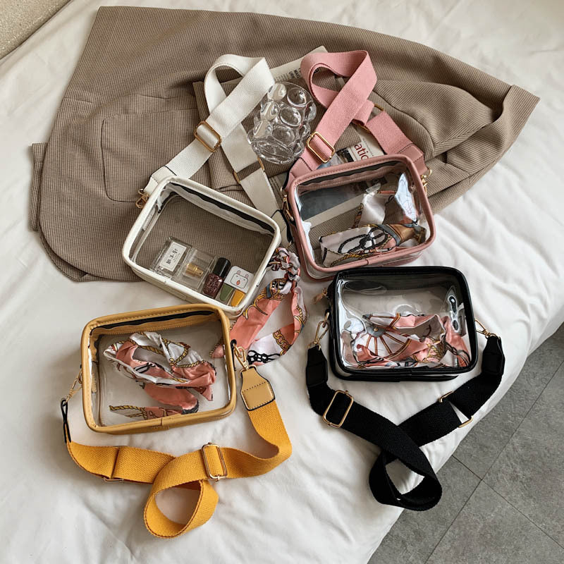 Classic Women's Transparent Wide Strap Fashion Shoulder Bags