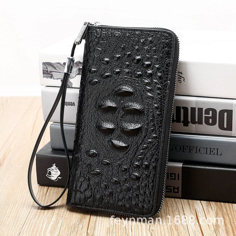 Men's Clutch Long Zipper Crocodile Large Capacity Men's Wallets
