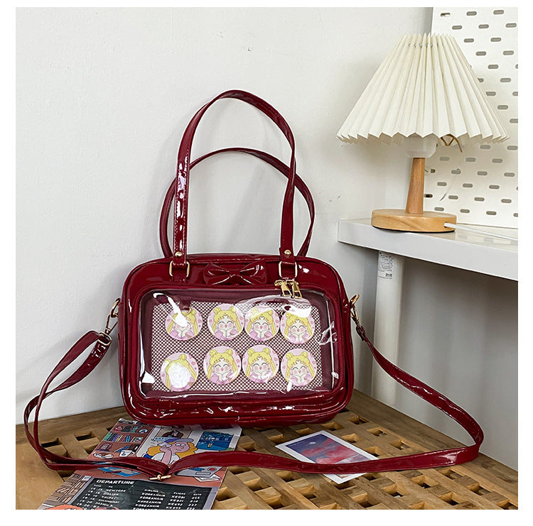Women's Style Doll Portable Patent Leather Soft Crossbody Bags