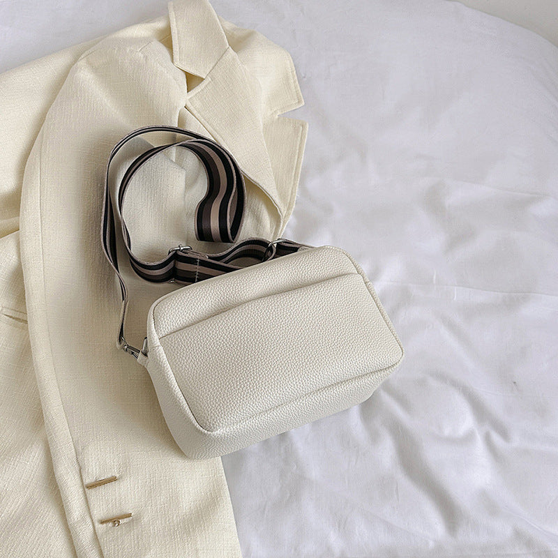 Women's Fashion Solid Color Wide Strap Crossbody Bags