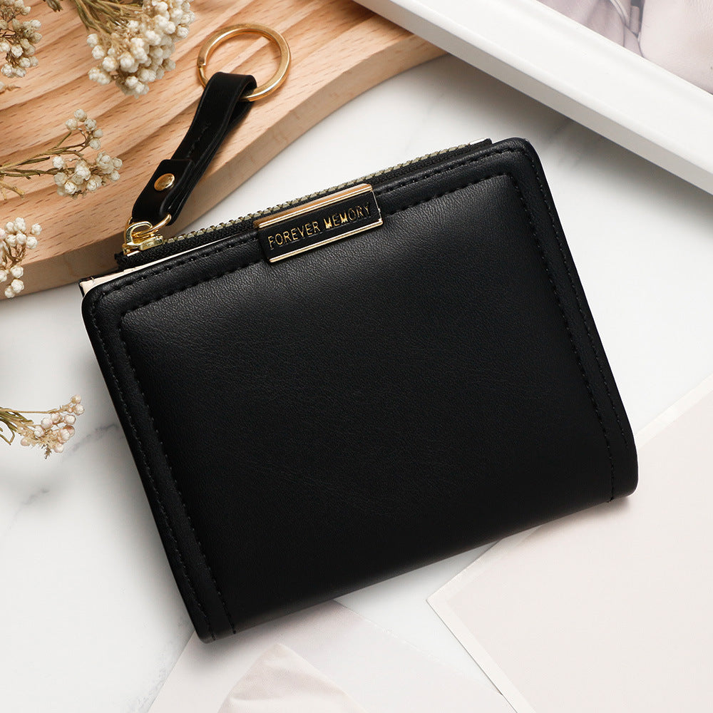 Women's Korean Fashion Short Zipper Document Coin Purses