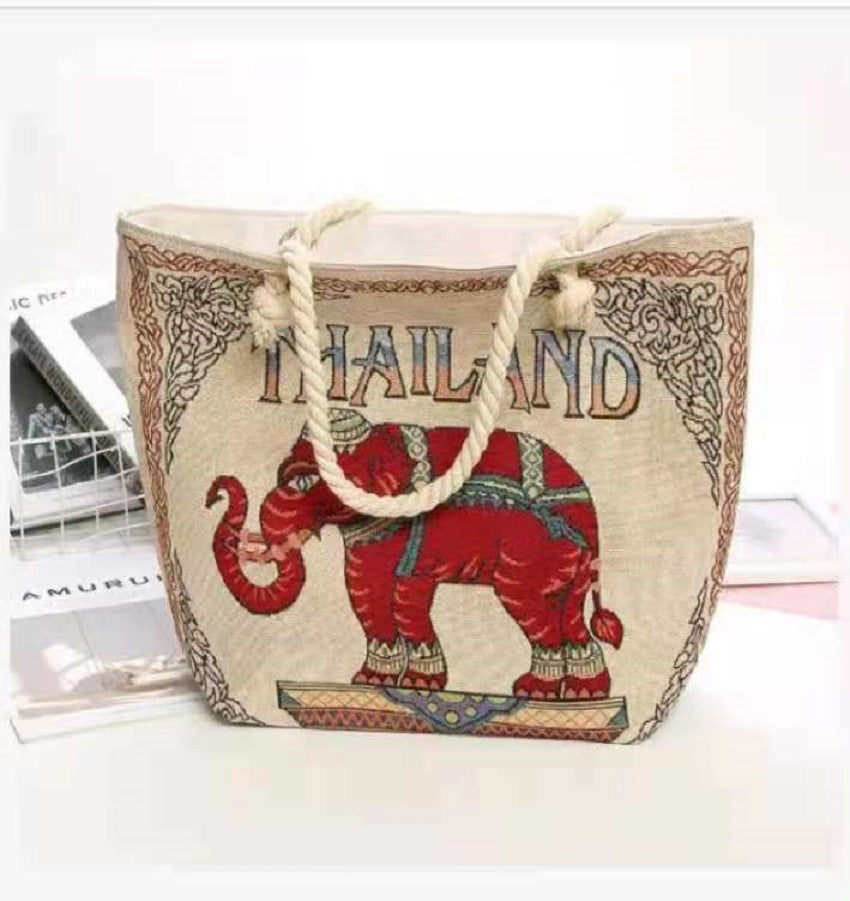 Ethnic Embroidery Double-sided Scenic Spot Thick Shoulder Bags