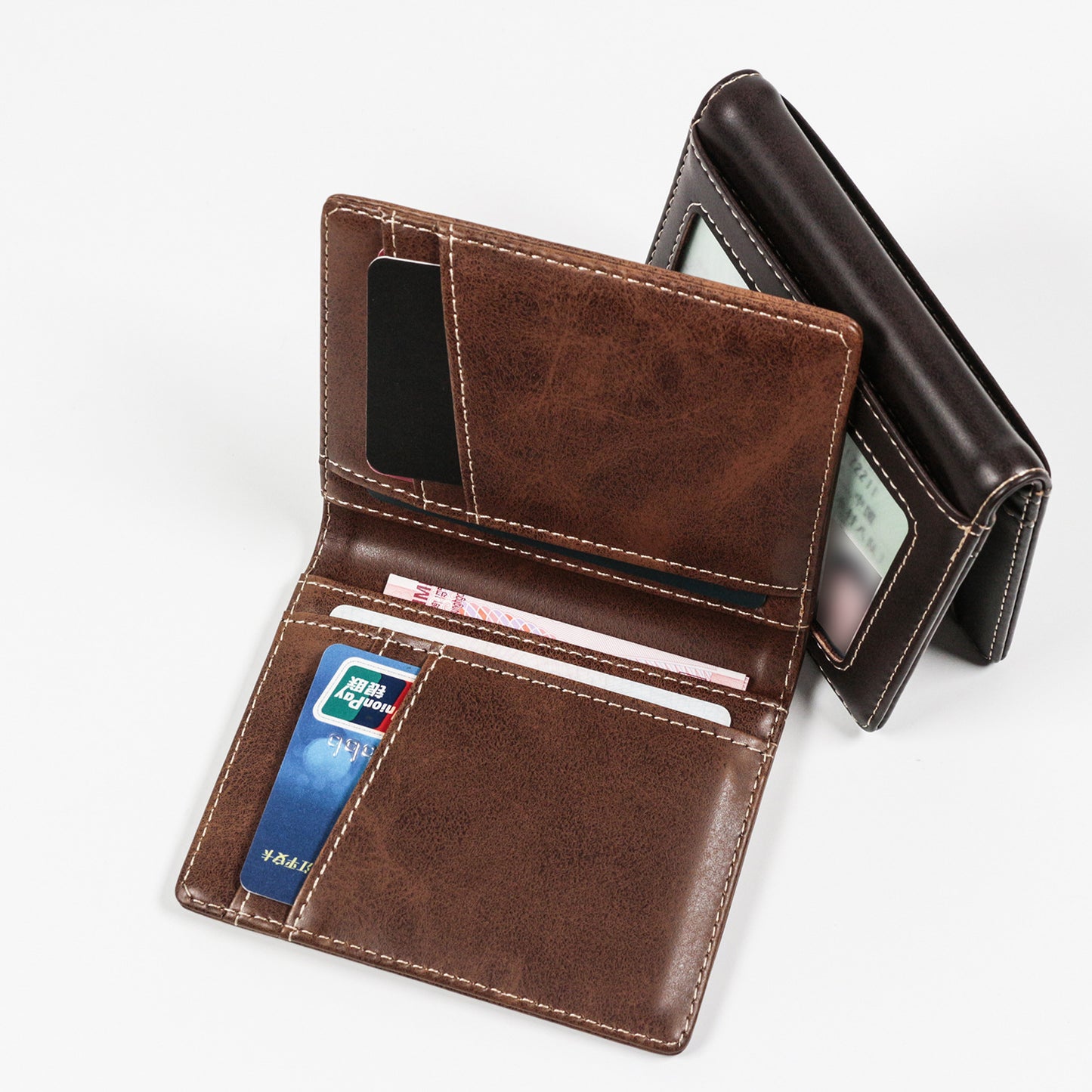 Crazy Horse Leather Large Capacity Protective Cover Card Holder