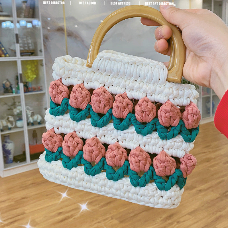 Tulip Hand-woven Strip Thread Material Gifts Handbags