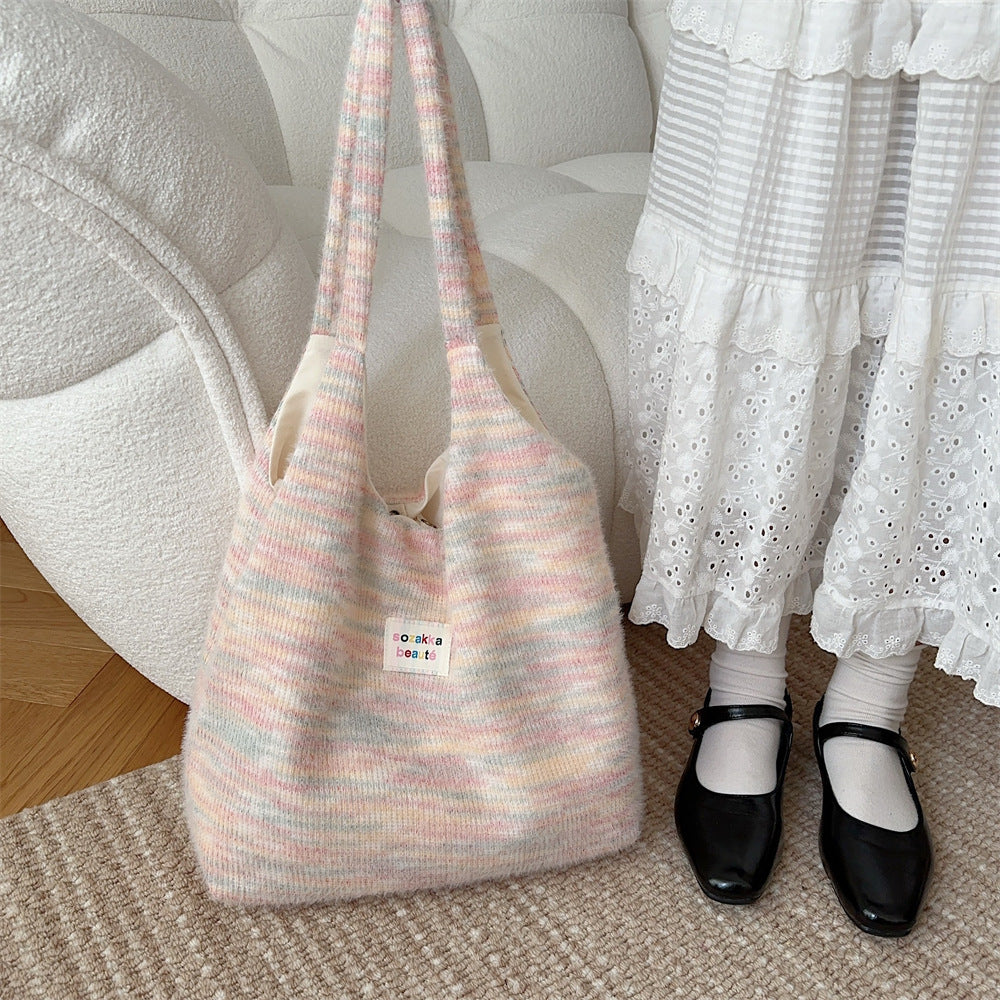 Women's Cute Furry Large Capacity Book Single Shoulder Bags