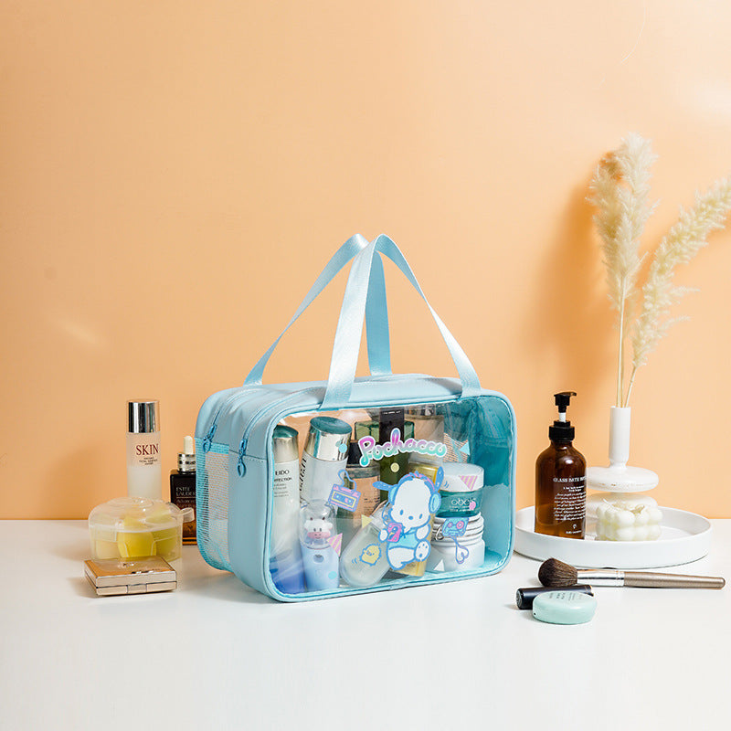 Dry Wet Separation Transparent Portable Double Layer Cosmetic Bags