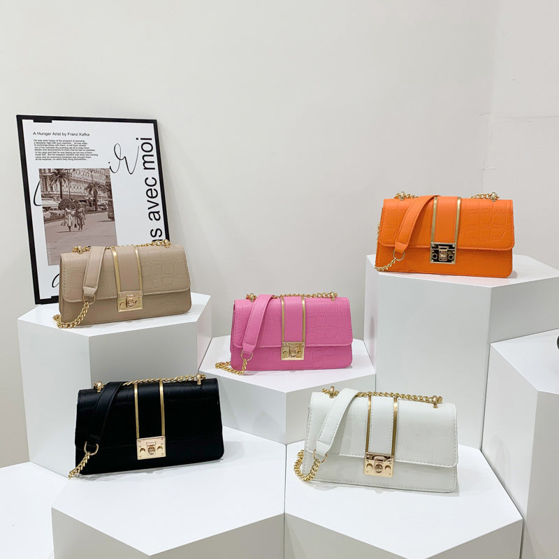 Underarm Korean Style Fashion Chain Trendy Texture Stone Crossbody Bags