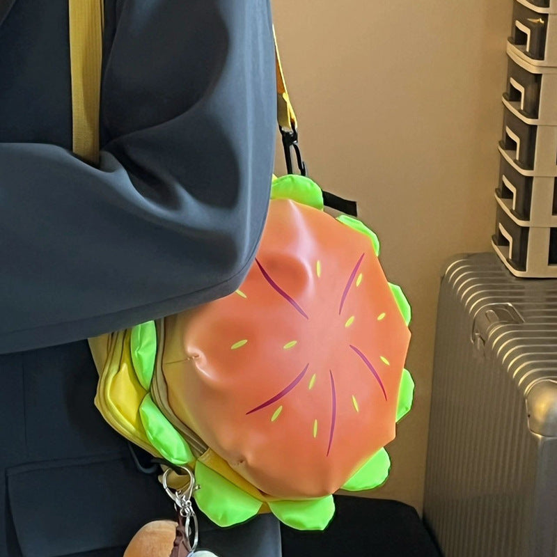 Hamburger Cartoon Cheese Three-dimensional Female Cute Shoulder Bags